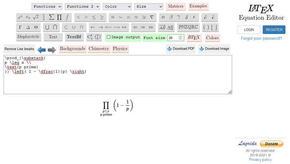Online LaTeX Equation Editor