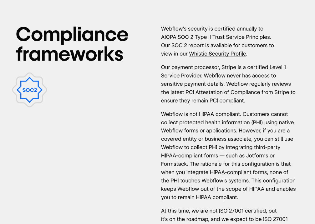 webflow security