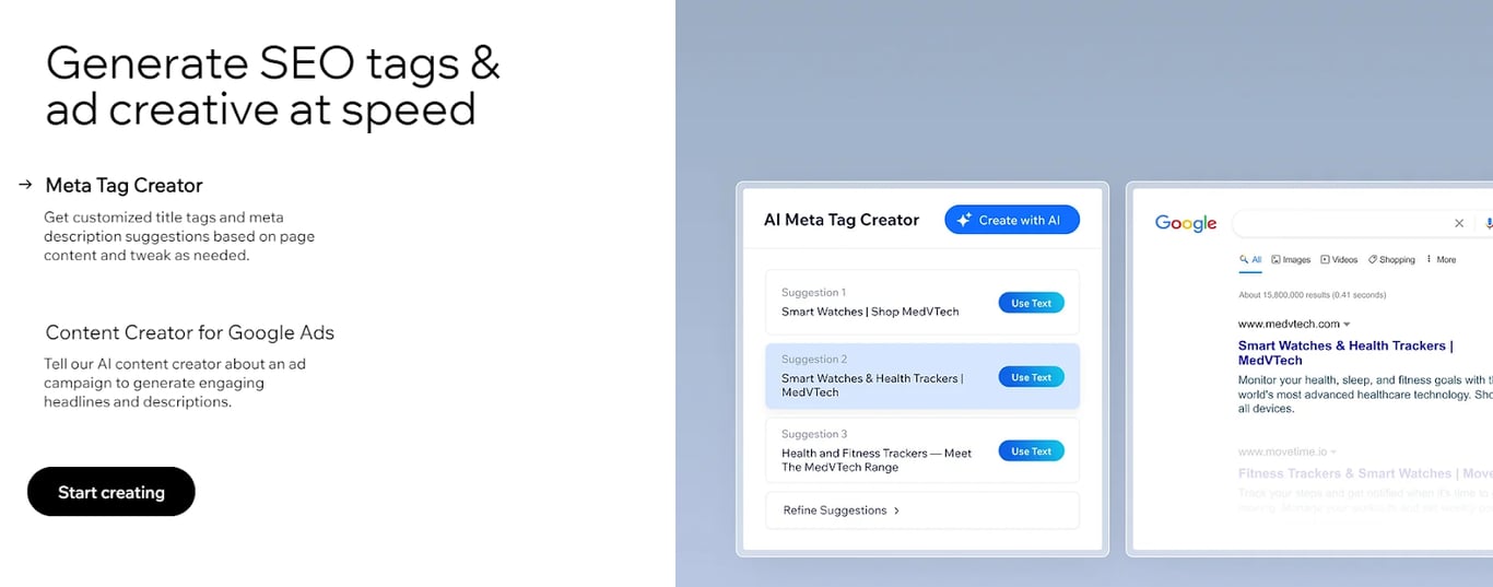 Wix Studio AI features | Zeroqode Blog