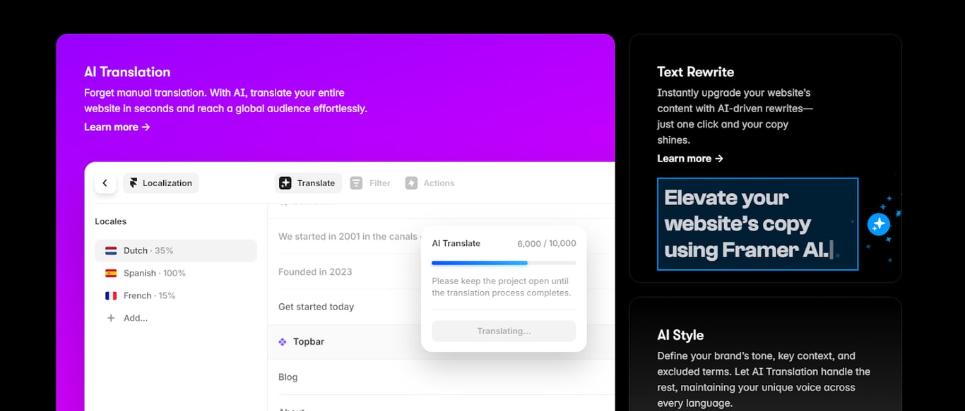 Framer AI features | Zeroqode Blog