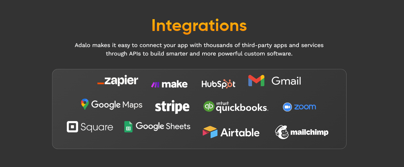 Features and pricing of Adalo | Zeroqode Blog