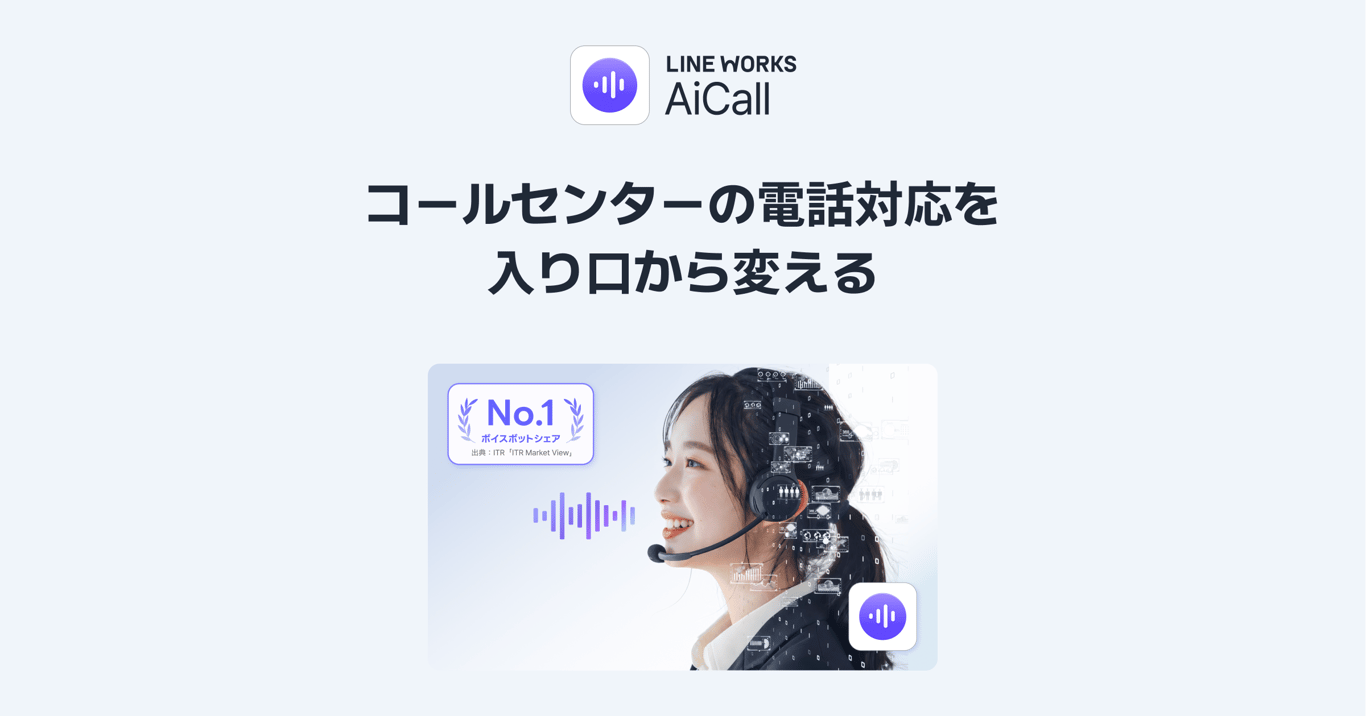 LINE WORKS AiCall | AI（ボイスボット）で電話対応を自動化