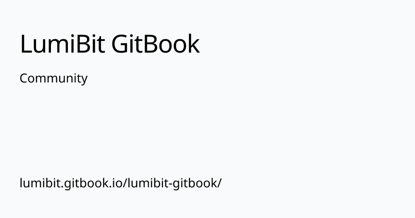 Community | LumiBit GitBook