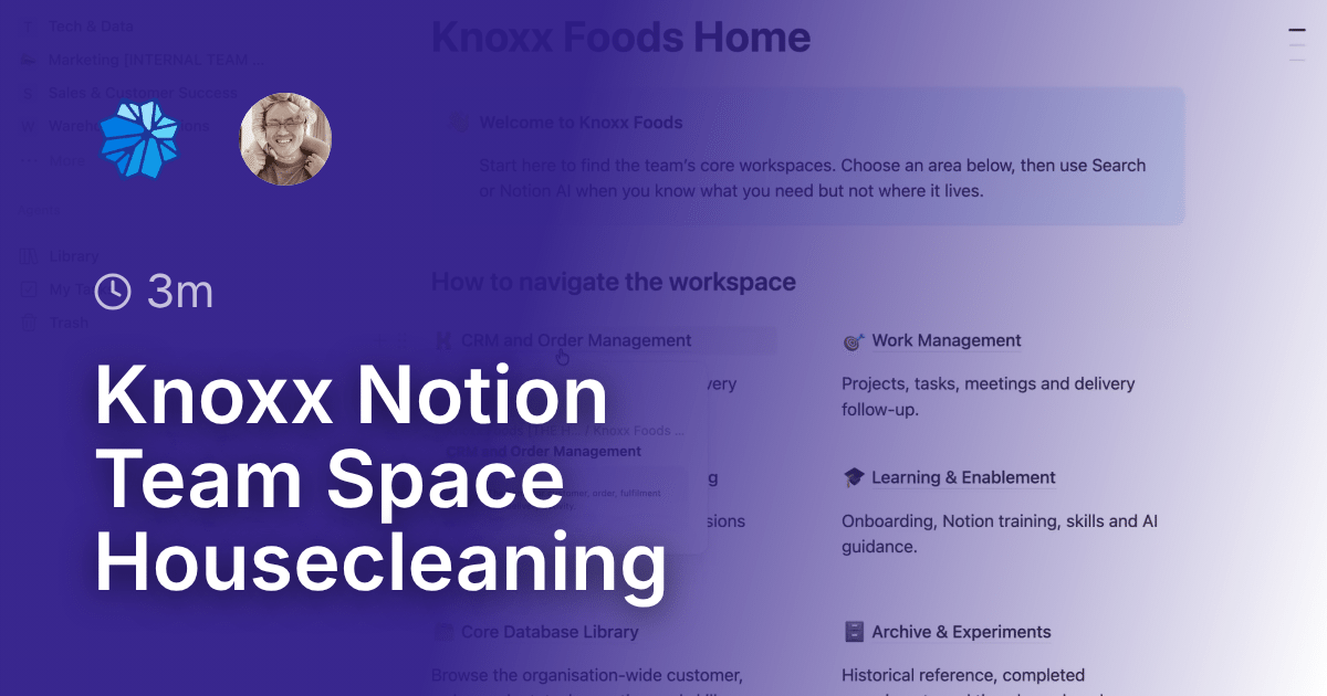 Knoxx Notion Team Space Housecleaning