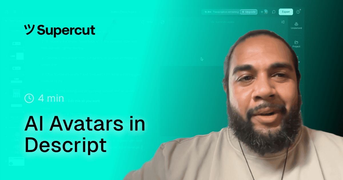 Descript: New AI avatar feature
