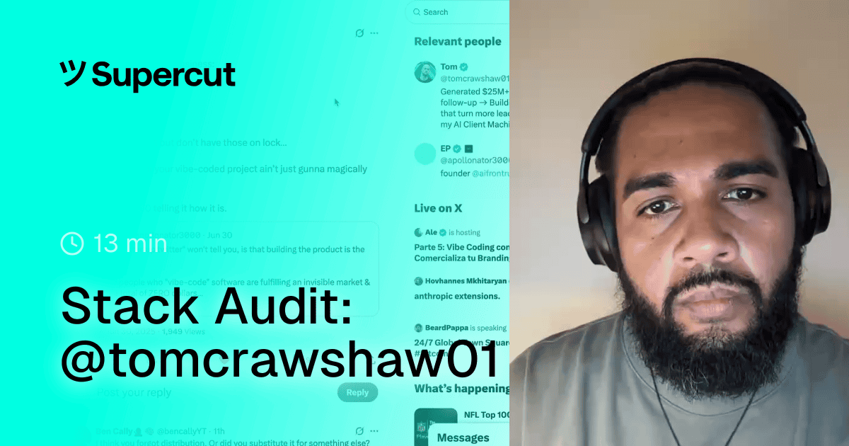 Stack Audit: @tomcrawshaw01