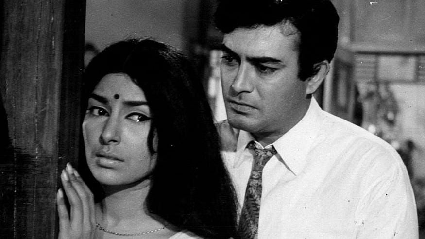 sajeev kumar in agni rekha with his co star in a still from the movie