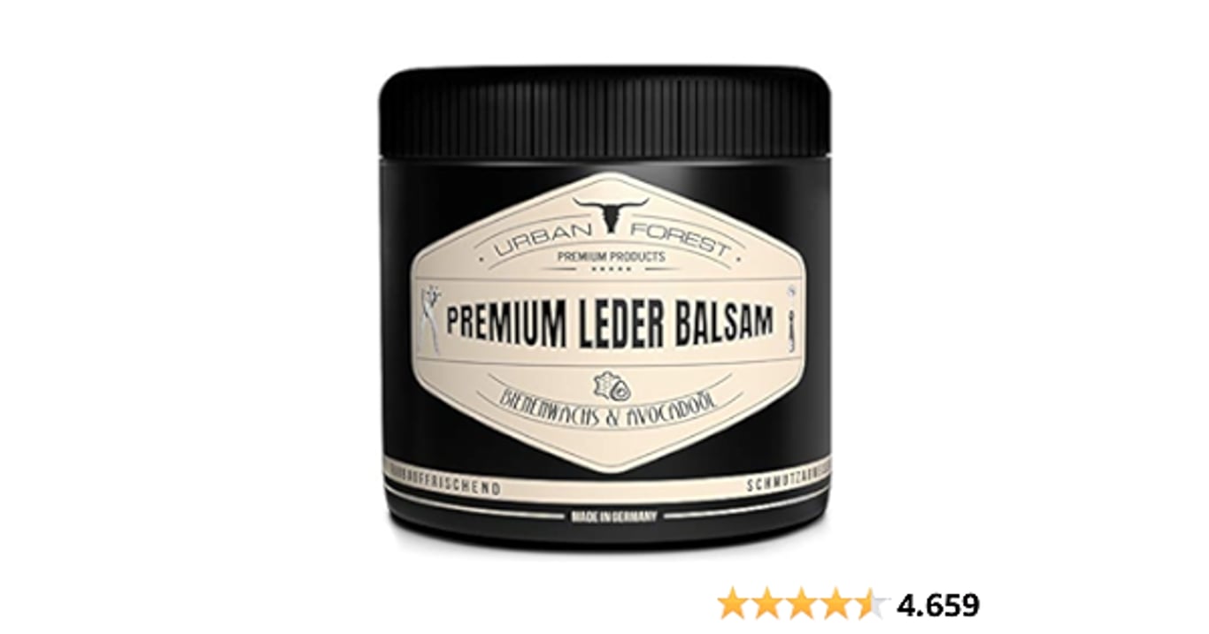 URBAN FOREST Lederpflege mit Bienenwachs & Avocado-Öl 500ml für Auto Sofa Couch Möbel Jacke Motorradbekleidung Handtaschen Ledercouch Schuhe Sattel für Pferde Lederfett - Premium Leder Balsam