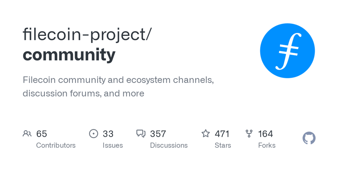 GitHub - filecoin-project/community: Filecoin community and ecosystem channels, discussion forums, and more