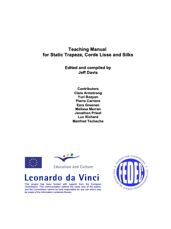 Teaching Manual for Static Trapeze, Corde Lisse and Siolks