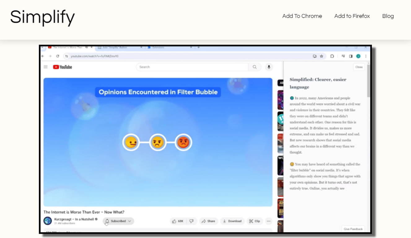 Simplify: Resumidor de YouTube