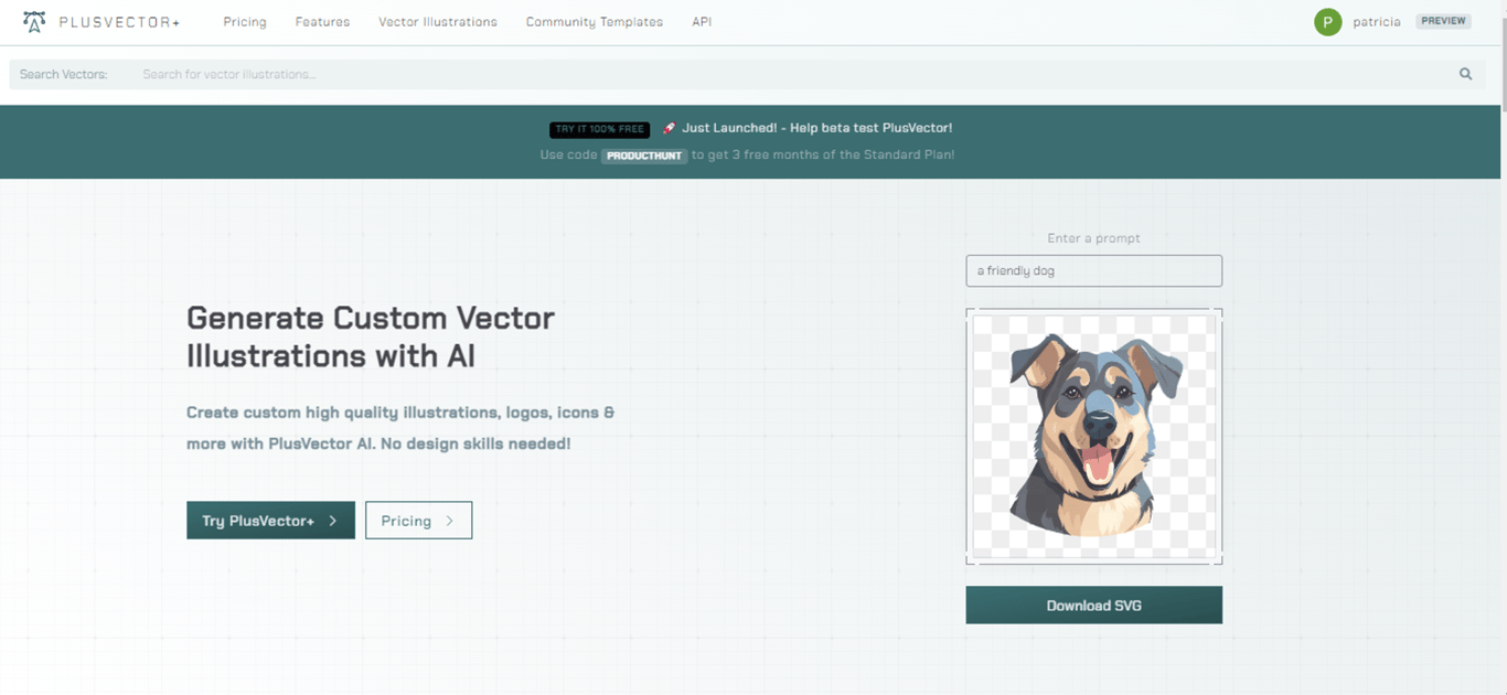 PlusVector: Transforma texto en Ilustraciones vectoriales con IA