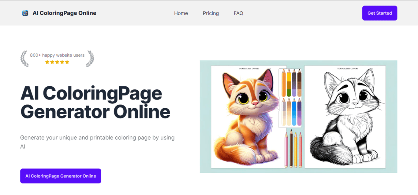 AI ColoringPage Online: Transforma palabras en arte con páginas para colorear