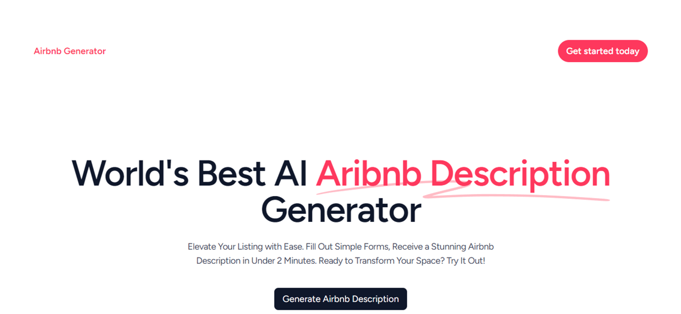 Airbnb Generator: Eleva Tu anuncio de airbnb con descripciones AI
