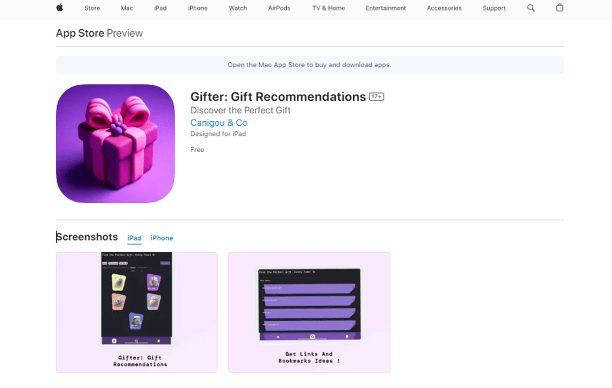 Gifter: La app para recomendaciones de regalos