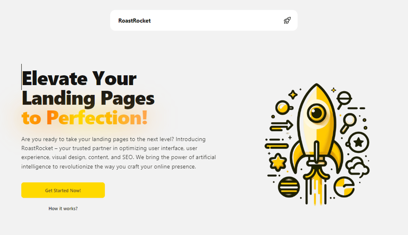 RoastRocket: Revoluciona tu página de aterrizaje con IA