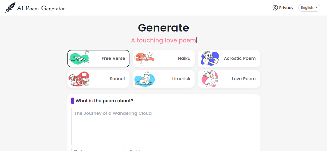 Explorando la Creatividad poética con AI poem Generator
