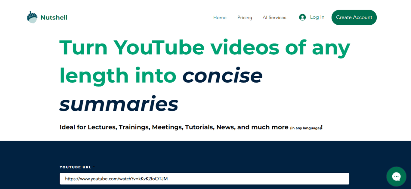 Nutshell Summaries: Resúmenes AI de youTube al instante