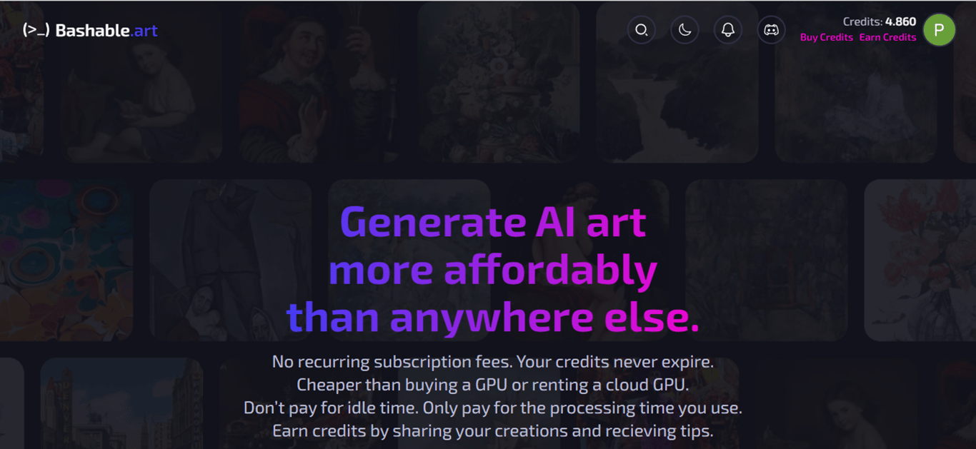 Bashable.art: Democratizando el arte AI a bajo Costo