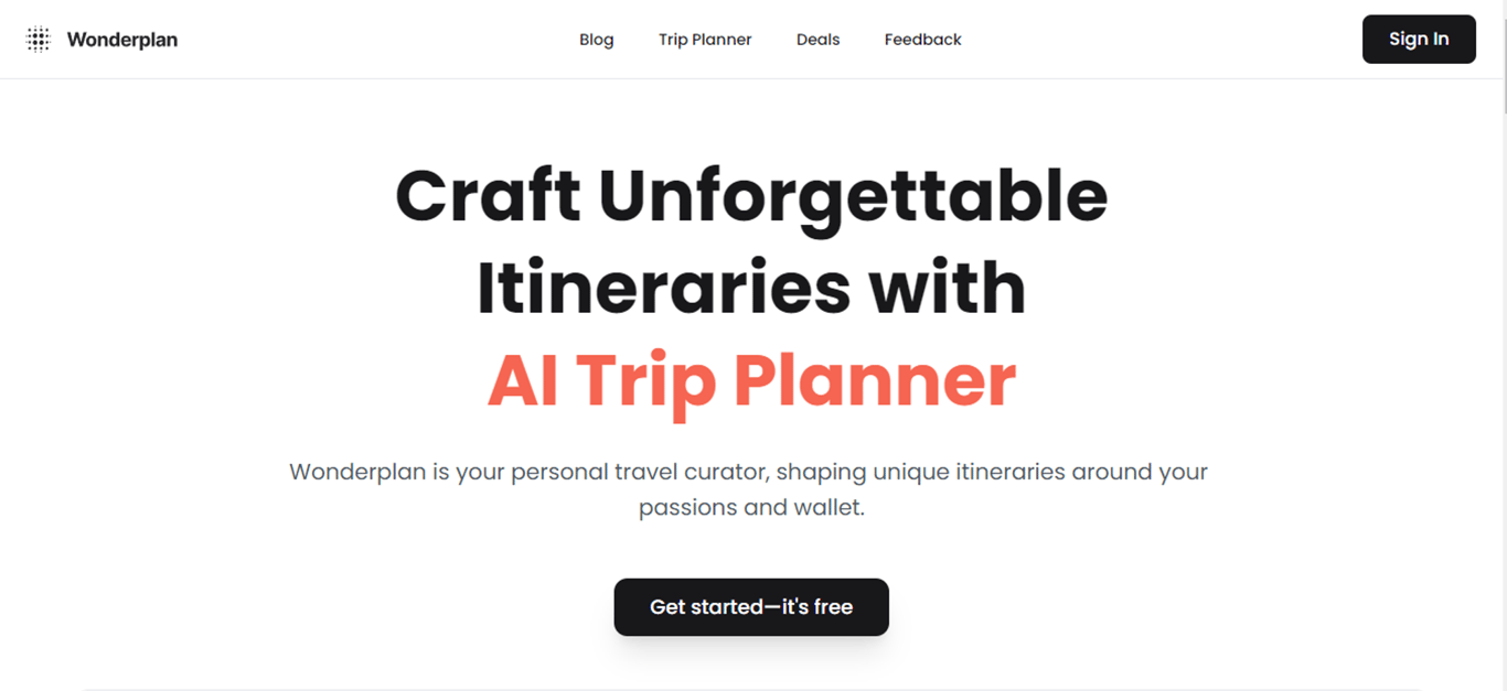 Wonderplan: Planificador de viajes unico con IA