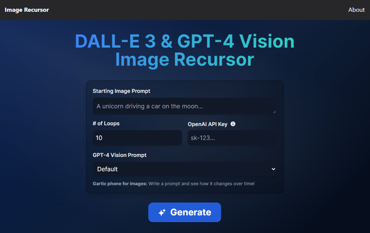 Image Recursor: Transforma imágenes con IA