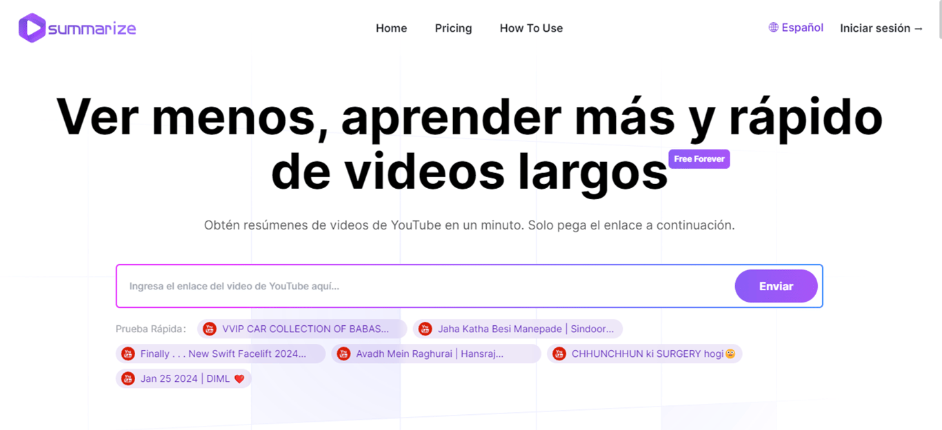 Summarize.ing: Tu atajo para resúmenes de youTube