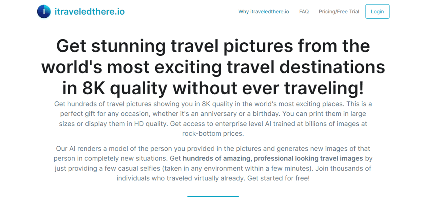 iTraveledThere: Viaja virtualmente con fotos IA en 8K
