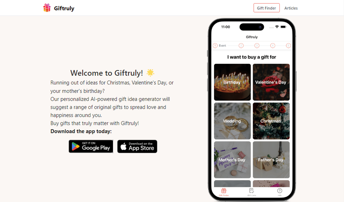 Giftruly: El buscador de regalos con IA