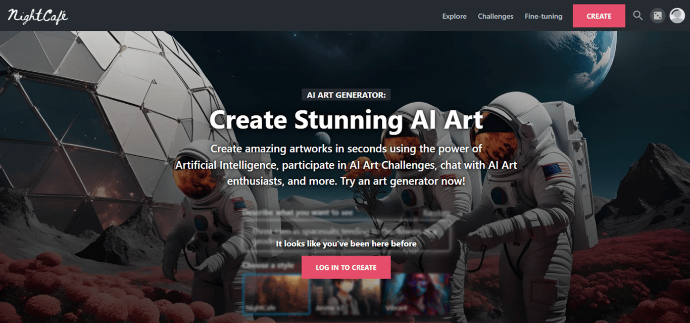 NightCafe Creator: Arte AI para todos