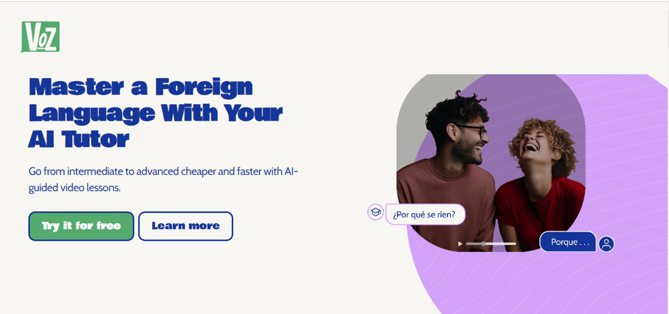 Reseña de VOZ Language: Aprendizaje de idiomas con IA