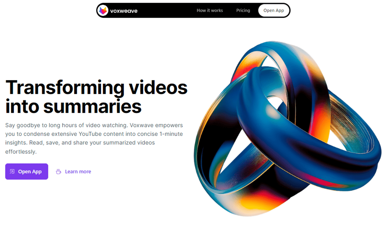 Voxweave: Transforma videos de YouTube en resúmenes claros