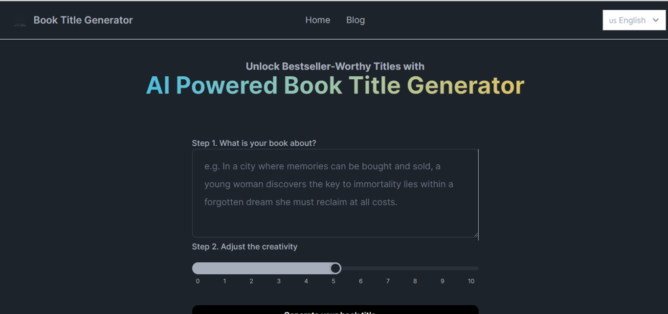 AI book title generator: Crea títulos de bestseller