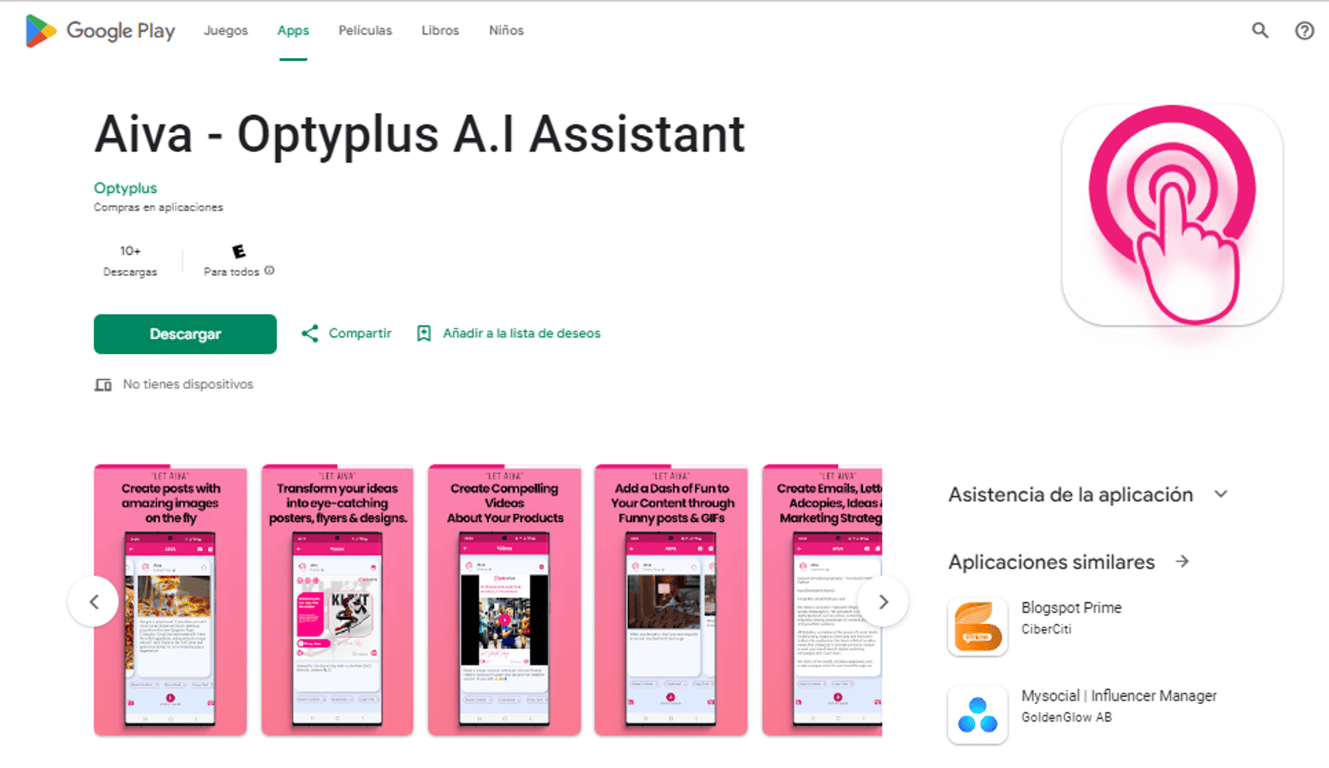 Aiva by Optyplus: Asistente de IA para Redes Sociales