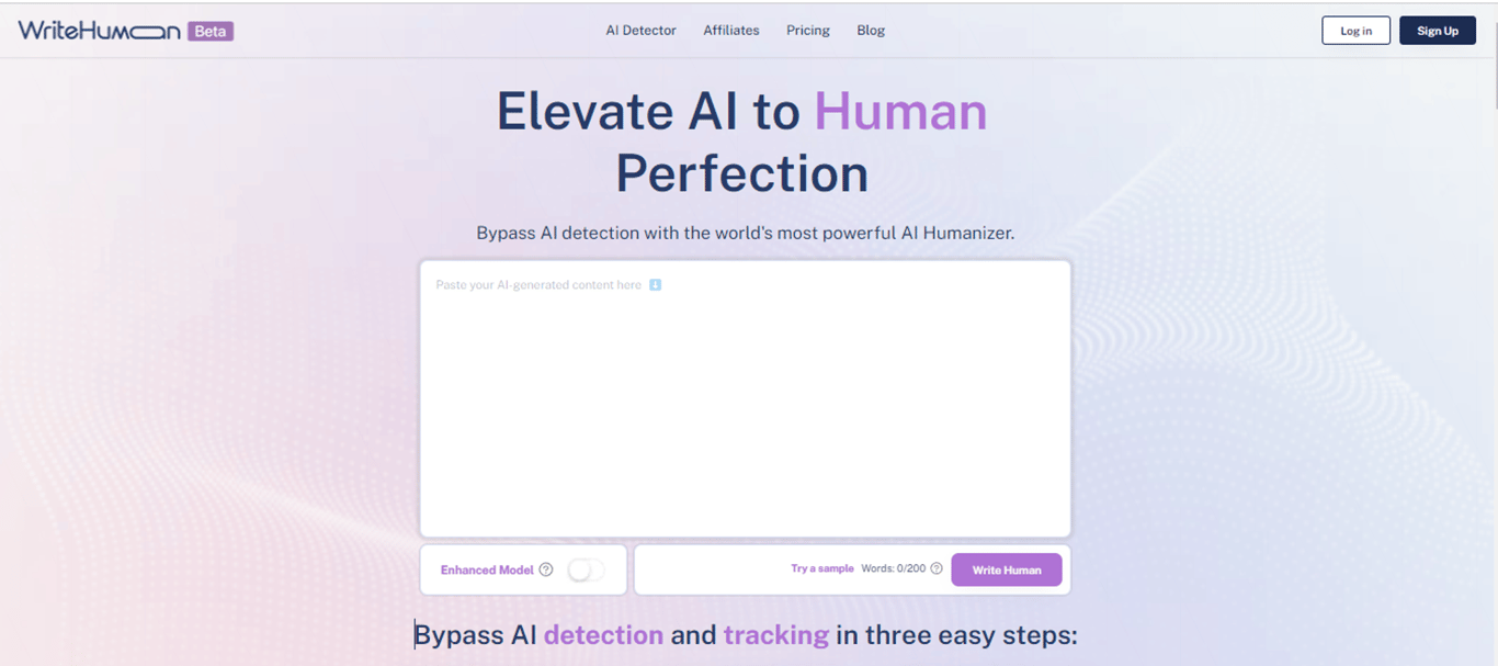 WriteHuman: Transforma tu contenido AI en texto indetectable