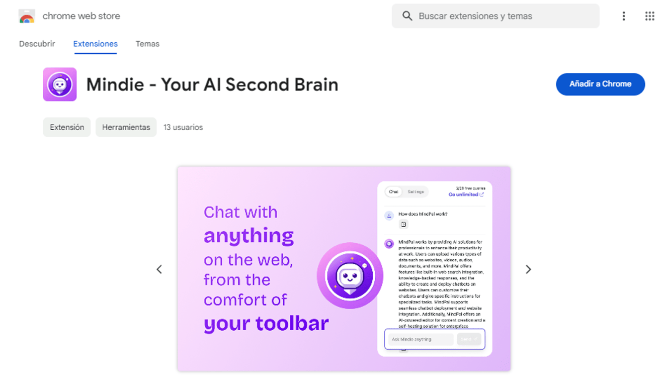 Mindie: Transforma tu navegación Web con IA