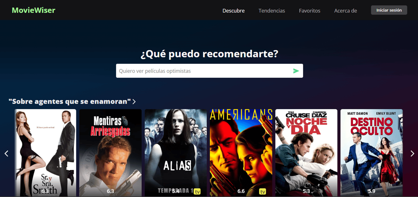 MovieWiser: Descubre películas y series con AI