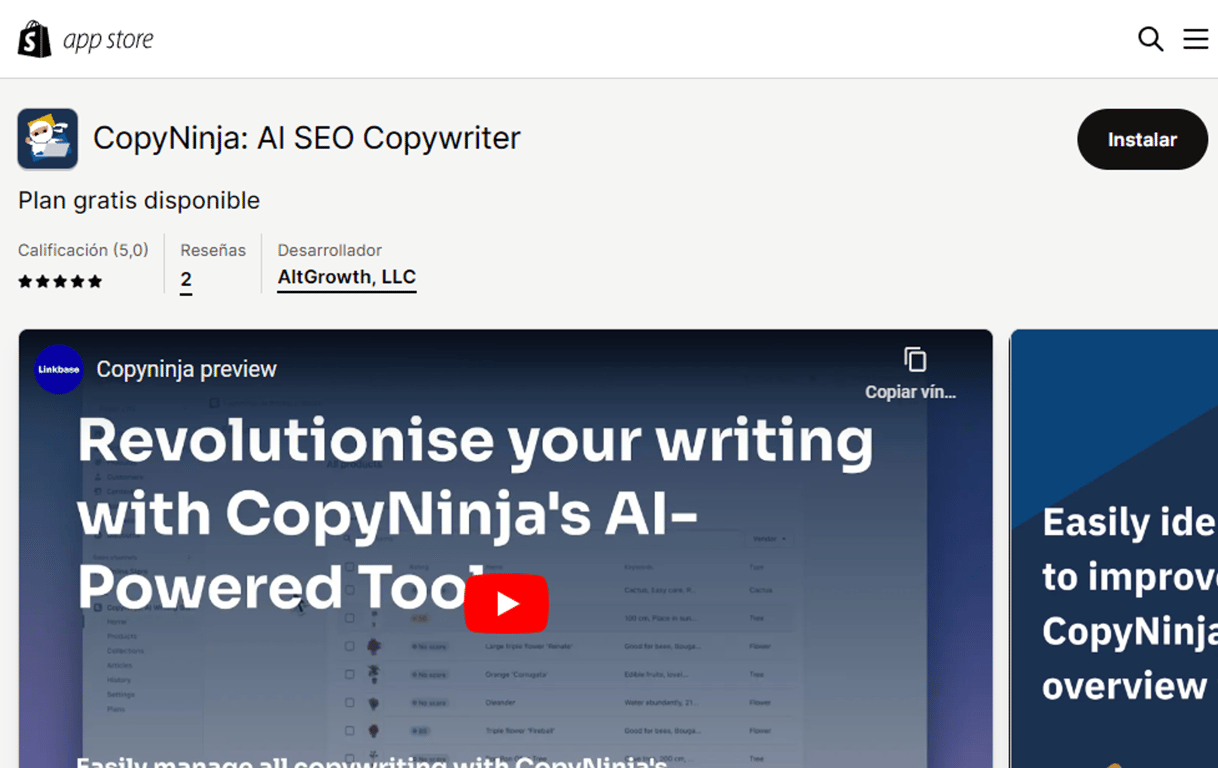 CopyNinja en Shopify: Revolucionando el SEO con IA