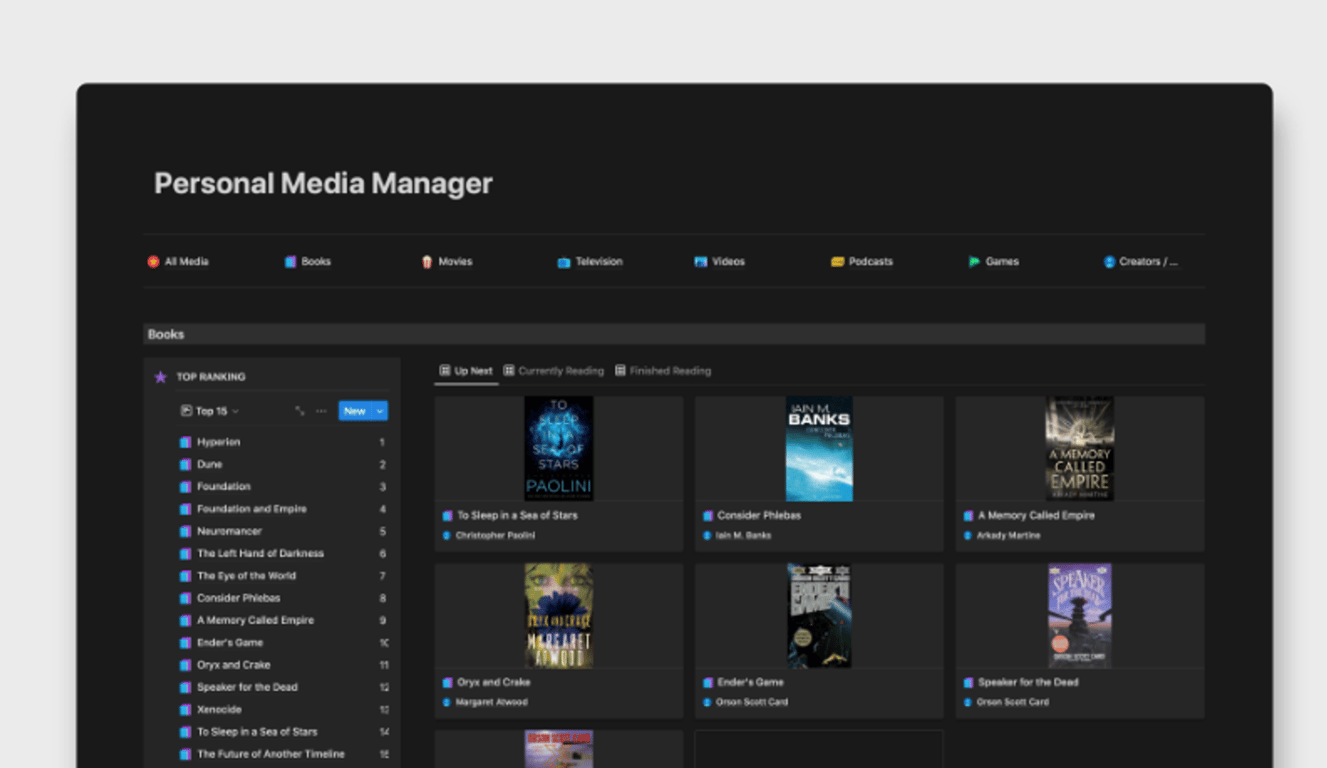 Personal Media Manager for Notion