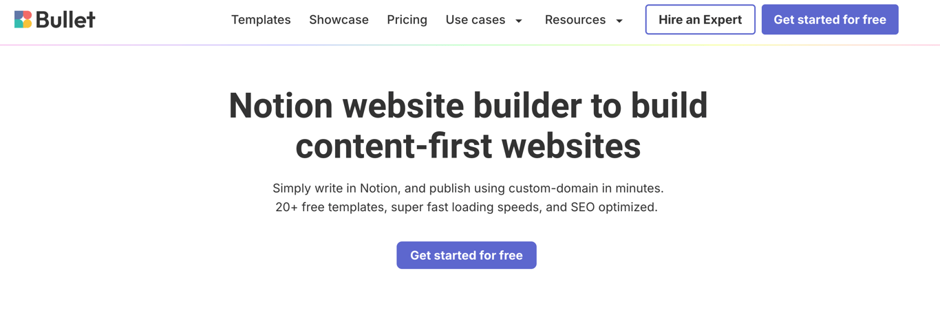 Bullet.so: A Notion Website builder