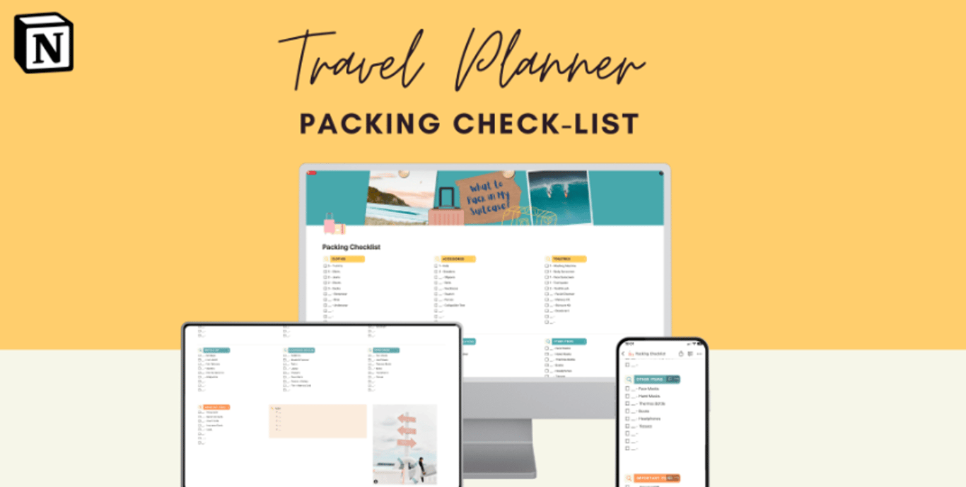 Notion Travel Packing Check-List