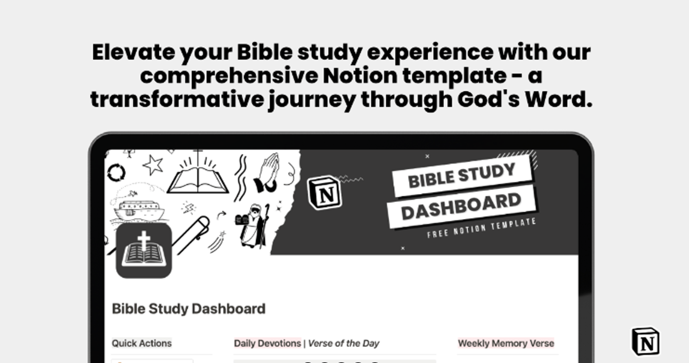 Bible Study Dashboard Notion Template