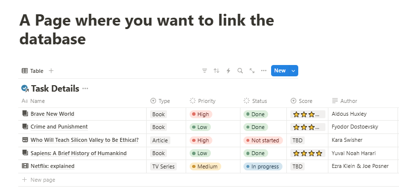 Successfully linked the database