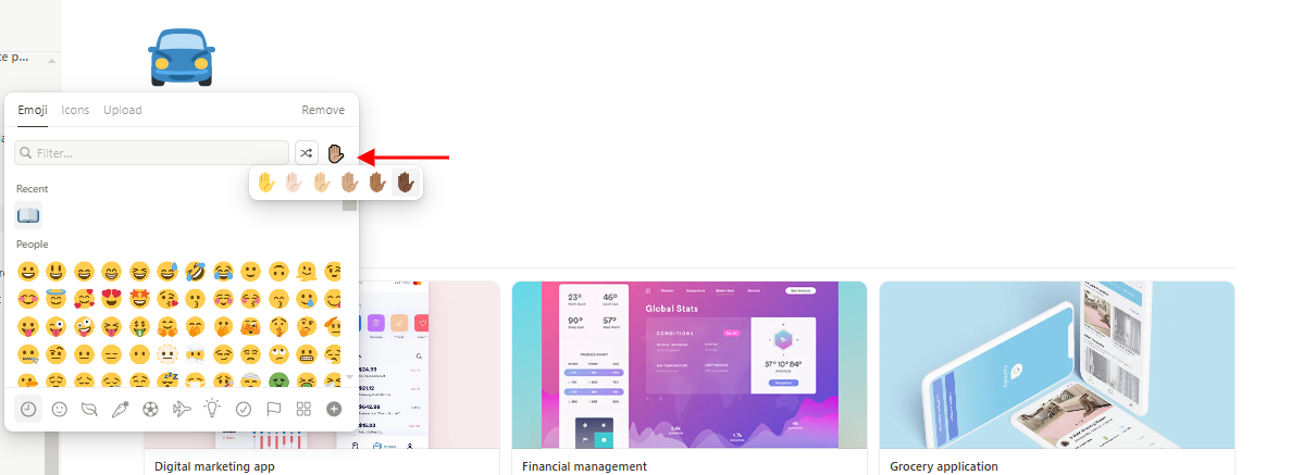 Default emoji color for entire page