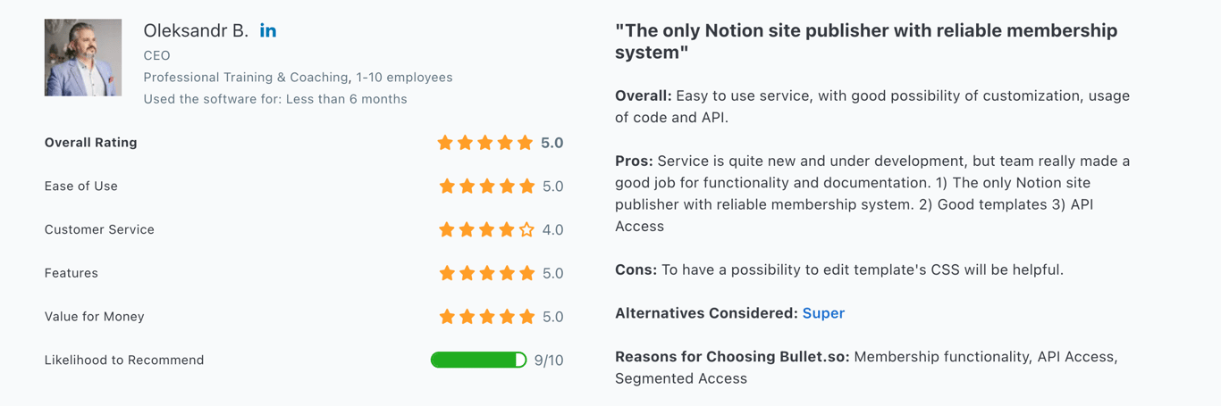 A review for membership site creation
