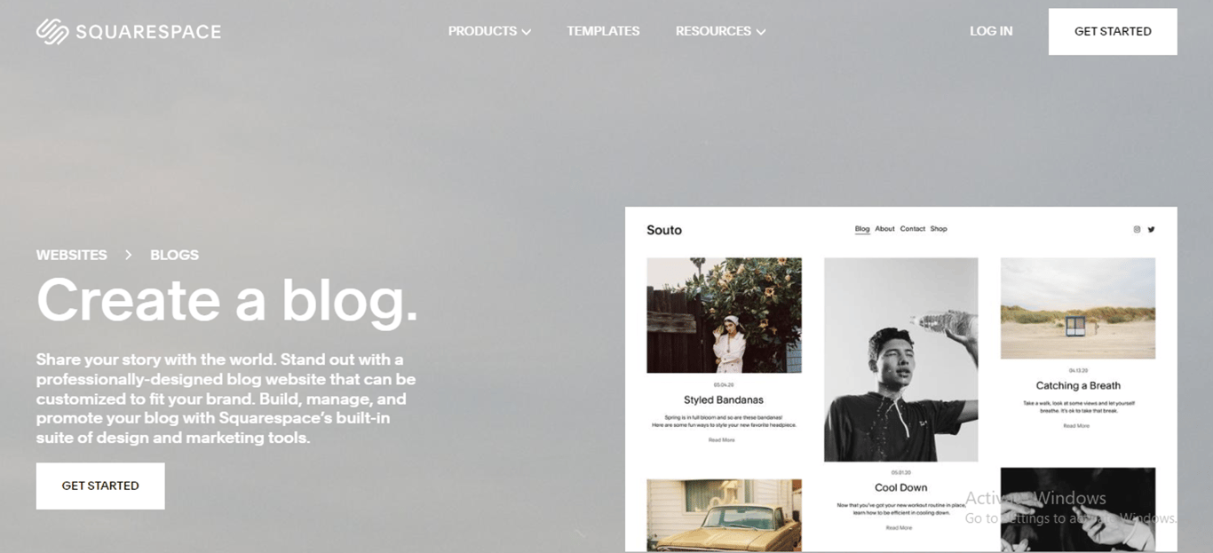 Create a blog using Squarespace