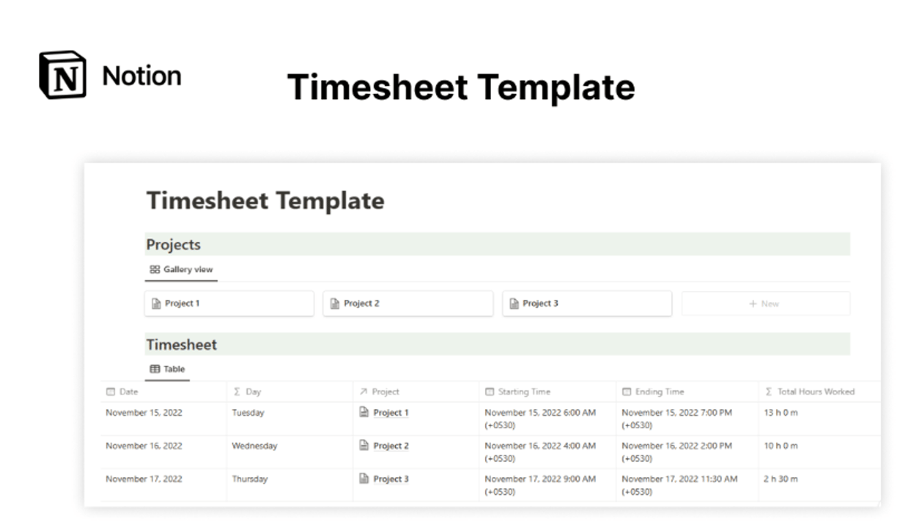 Timesheet Template