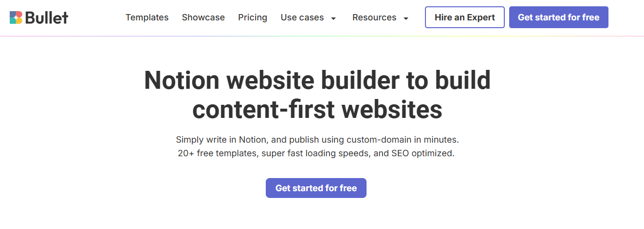 Bullet.so: A Notion-based website builder