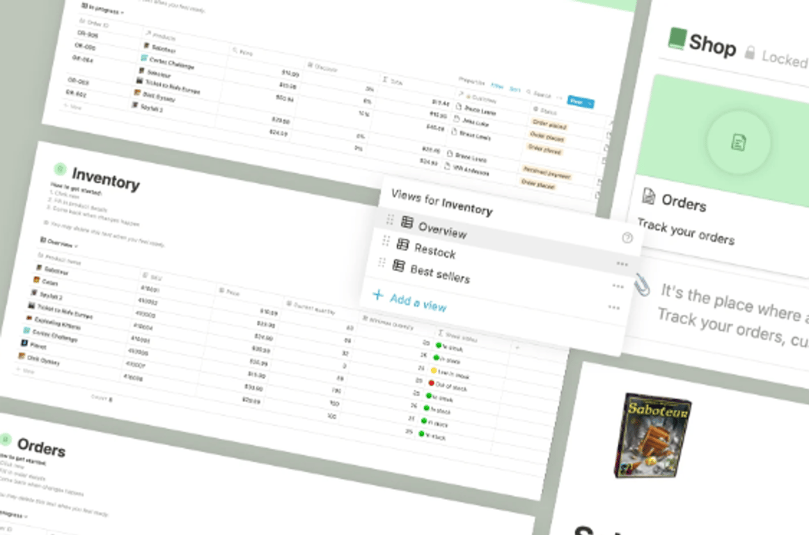 Notion Manage Your E-commerce Business