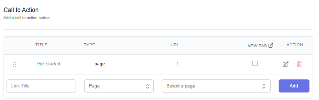 CTA button configuration