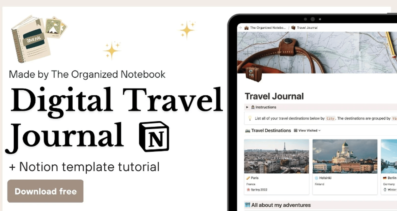 Travel Journal Notion Template